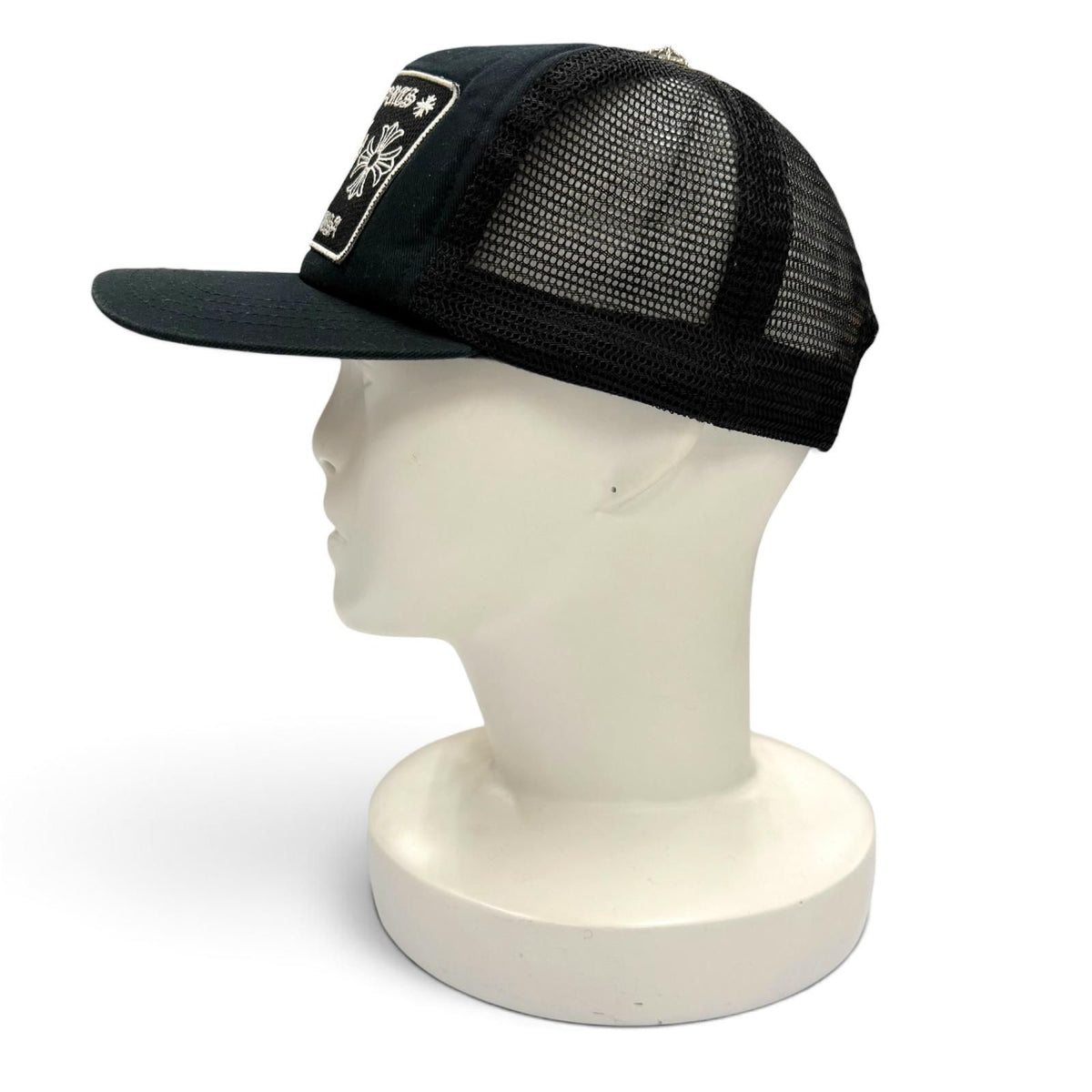 Chrome Hearts Trucker Cap CH Patch Mesh Hat Truck Khaki Cap Black Silver US — view 2