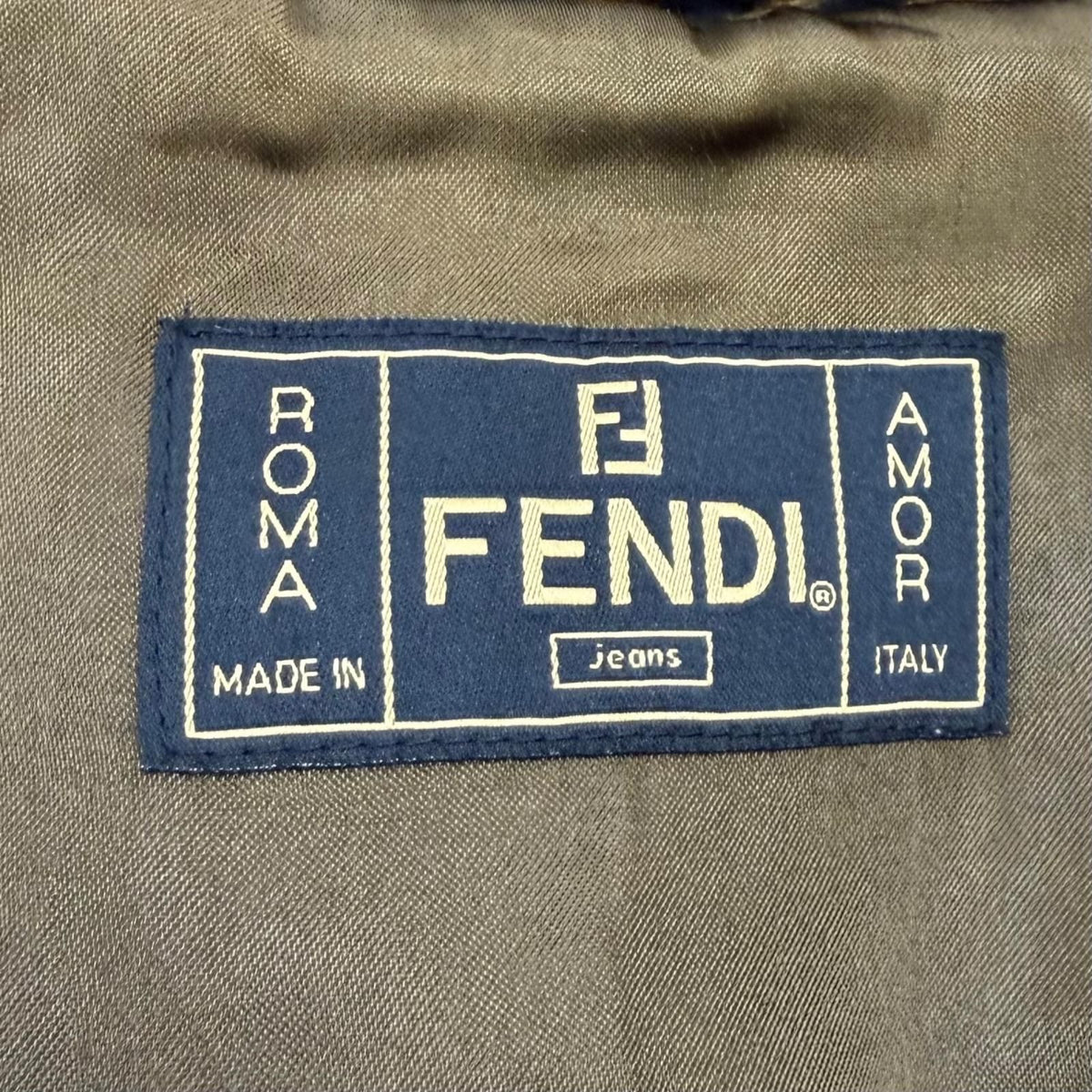 Fendi Jeans Vintage Pecan Zucca Pattern Cropped Faux Fur Jacket Brown Black 42 — view 8