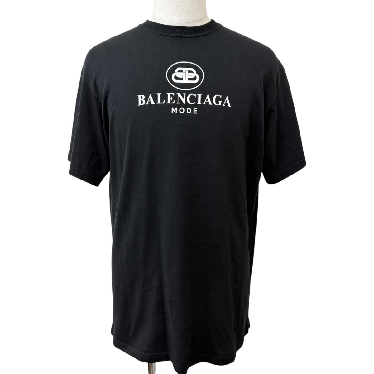 Balenciaga Cotton 100% BB Logo Print Short Sleeve T-Shirt Black XS