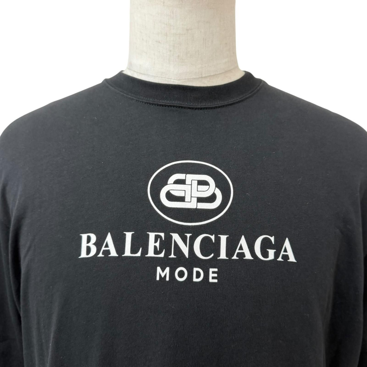 Balenciaga Cotton 100% BB Logo Print Short Sleeve T-Shirt Black XS — view 2