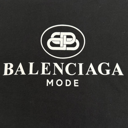 Balenciaga Cotton 100% BB Logo Print Short Sleeve T-Shirt Black XS — view 5