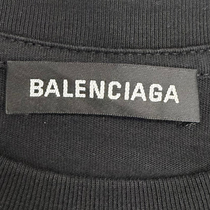 Balenciaga Cotton 100% BB Logo Print Short Sleeve T-Shirt Black XS — view 6