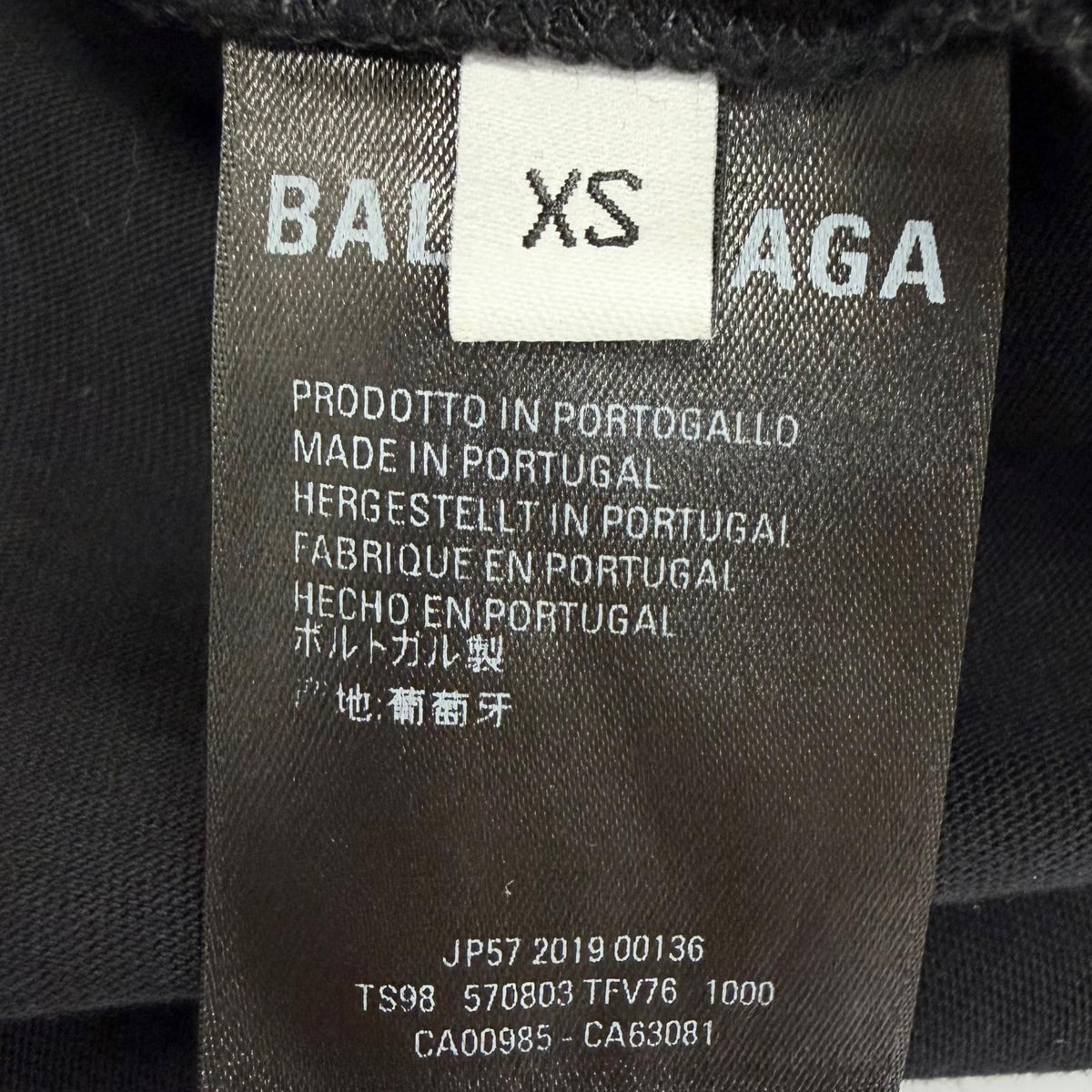 Balenciaga Cotton 100% BB Logo Print Short Sleeve T-Shirt Black XS — view 7