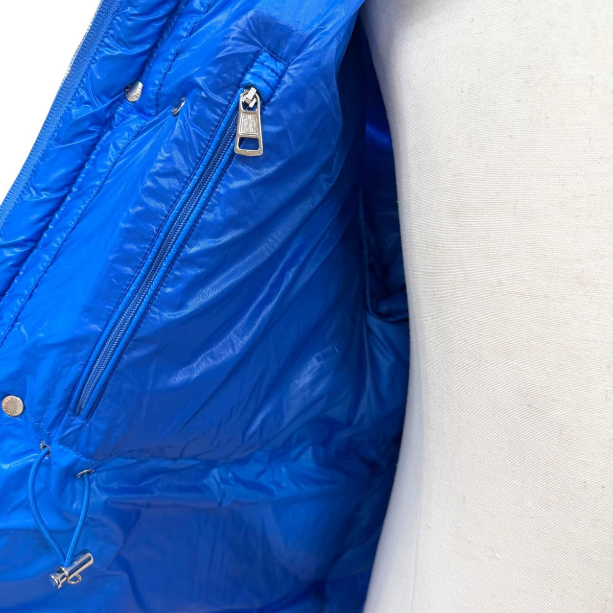 Moncler Lamentin Logo Patch Hooded Double Zip Up Jacket Blue — view 5