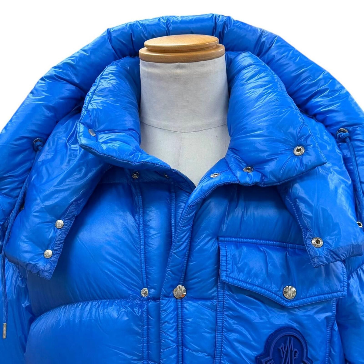 Moncler Lamentin Logo Patch Hooded Double Zip Up Jacket Blue — view 2