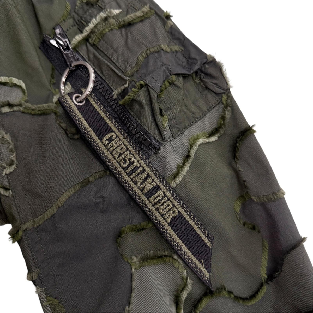 Dior Embroidery Camouflage Jacquard Bomber Jacket Khaki 42 — view 6