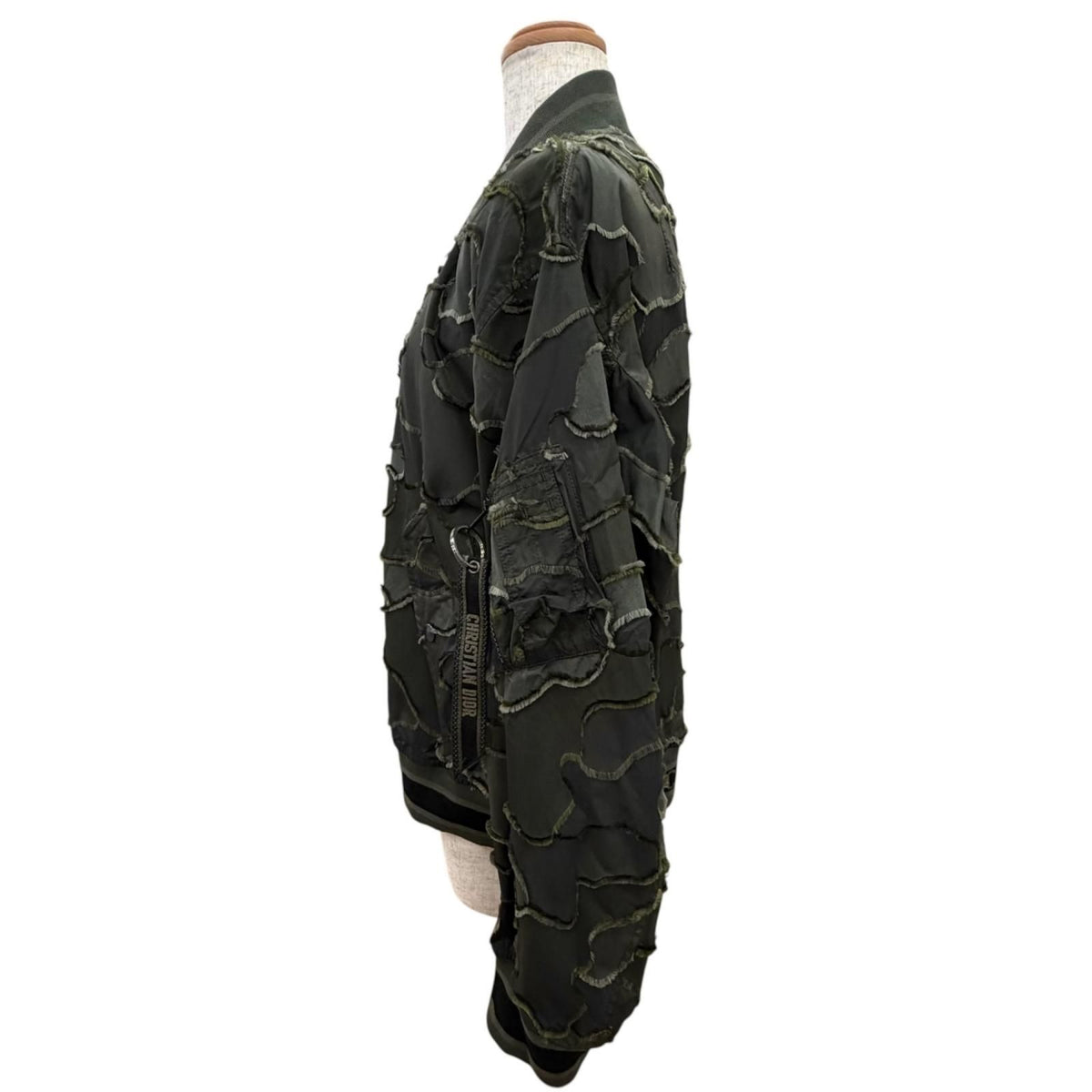 Dior Embroidery Camouflage Jacquard Bomber Jacket Khaki 42 — view 3