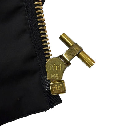 Moncler Gamme Bleu Gum Blue Wool Cashmere Logo Patch Zip Down Jacket Black — view 7