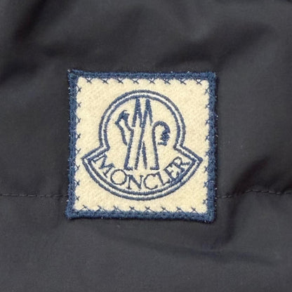 Moncler Gamme Bleu Gum Blue Wool Cashmere Logo Patch Zip Down Jacket Black — view 6