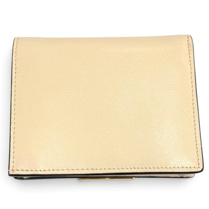 Fendi FF Lining Pecan Leather Small Wallet Bifold Beige Gold — view 3