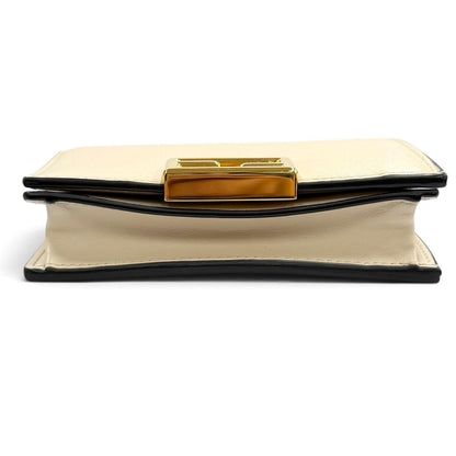 Fendi FF Lining Pecan Leather Small Wallet Bifold Beige Gold — view 4