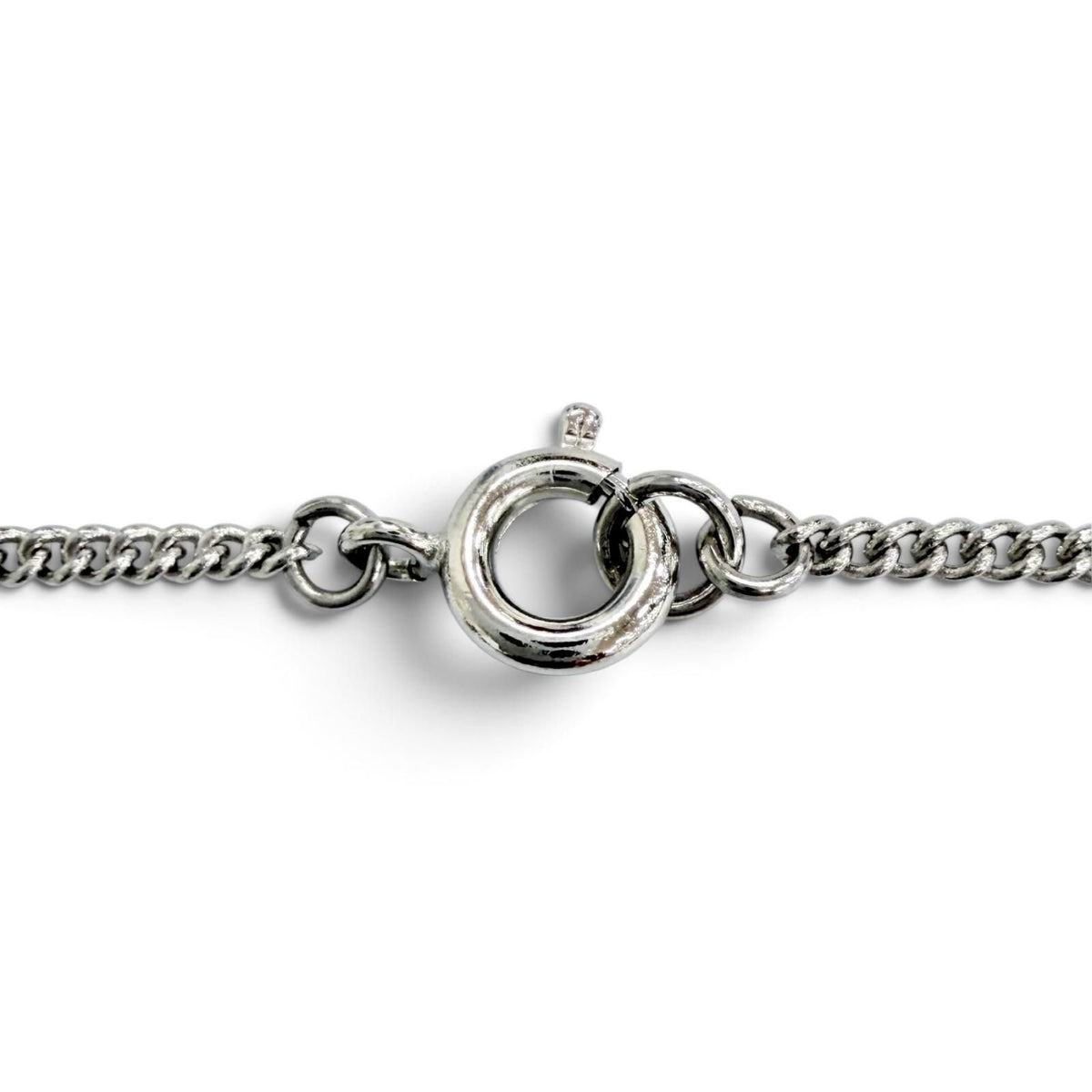 Chanel Vintage 06P CC Logo Rhinestone Necklace Silver — view 8