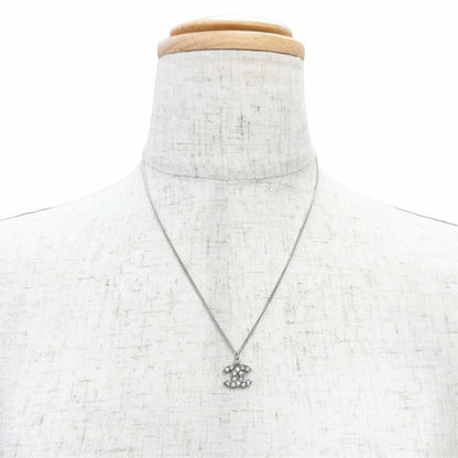 Chanel Vintage 06P CC Logo Rhinestone Necklace Silver — view 3