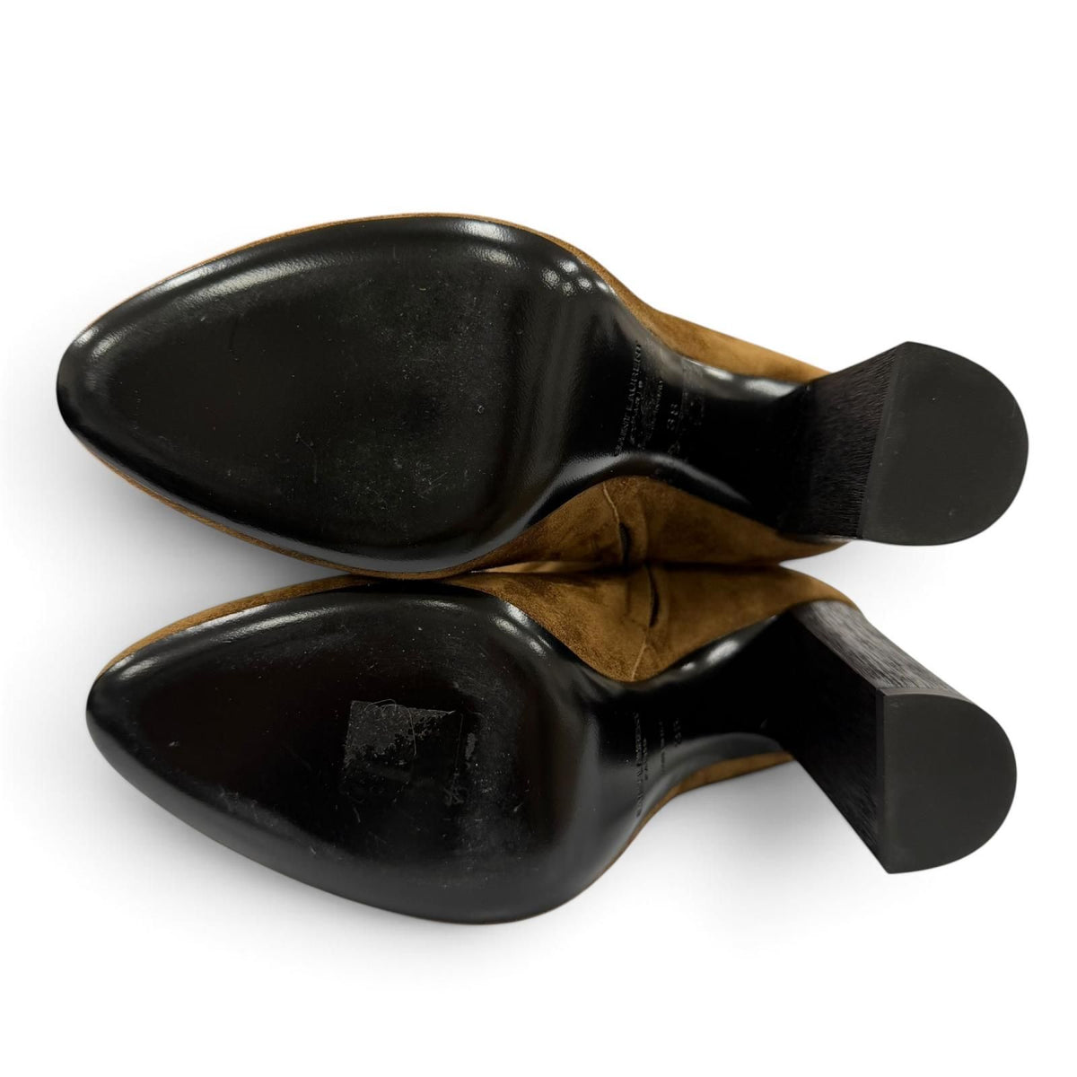 Saint Laurent Side Zip Belt Suede Leather Short Boots Brown — view 3
