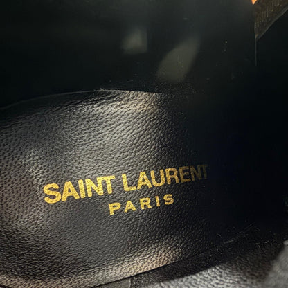 Saint Laurent Side Zip Belt Suede Leather Short Boots Brown — view 8