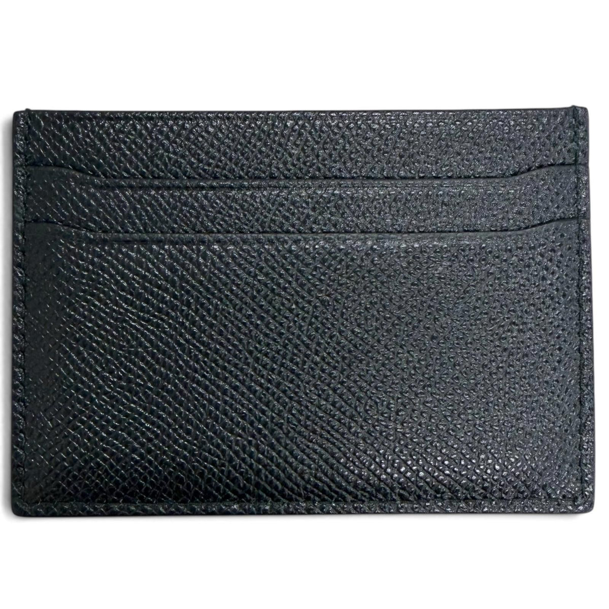 Bvlgari Gray Leather Business Card Case Black Silver — view 3
