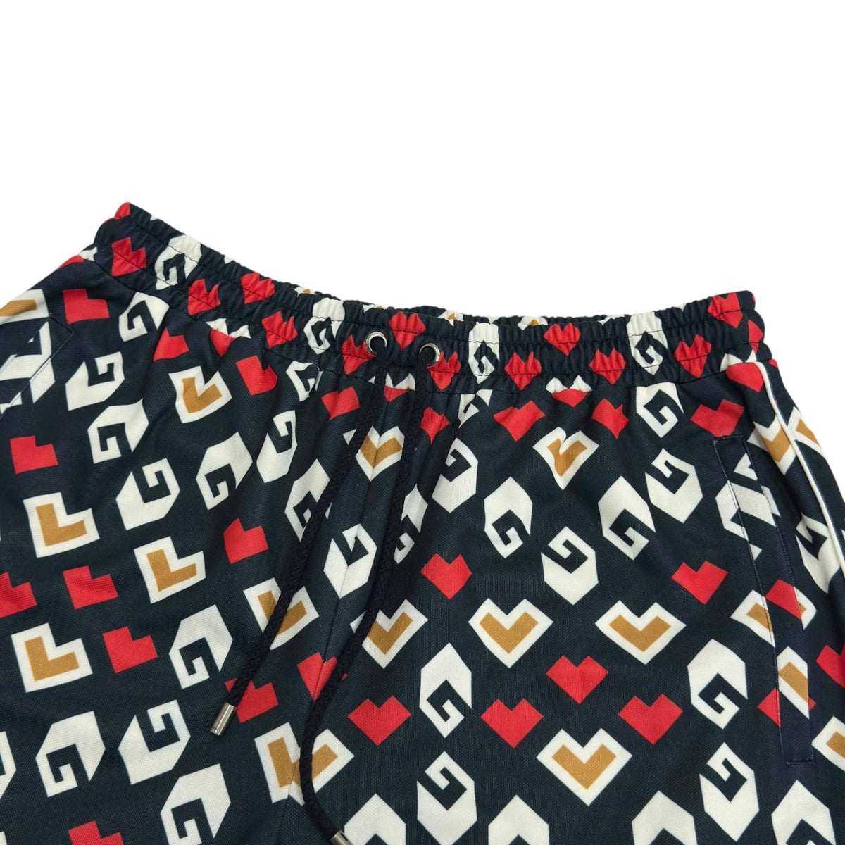 Gucci Square G Heart Print All Over Technical Jersey Shorts — view 3