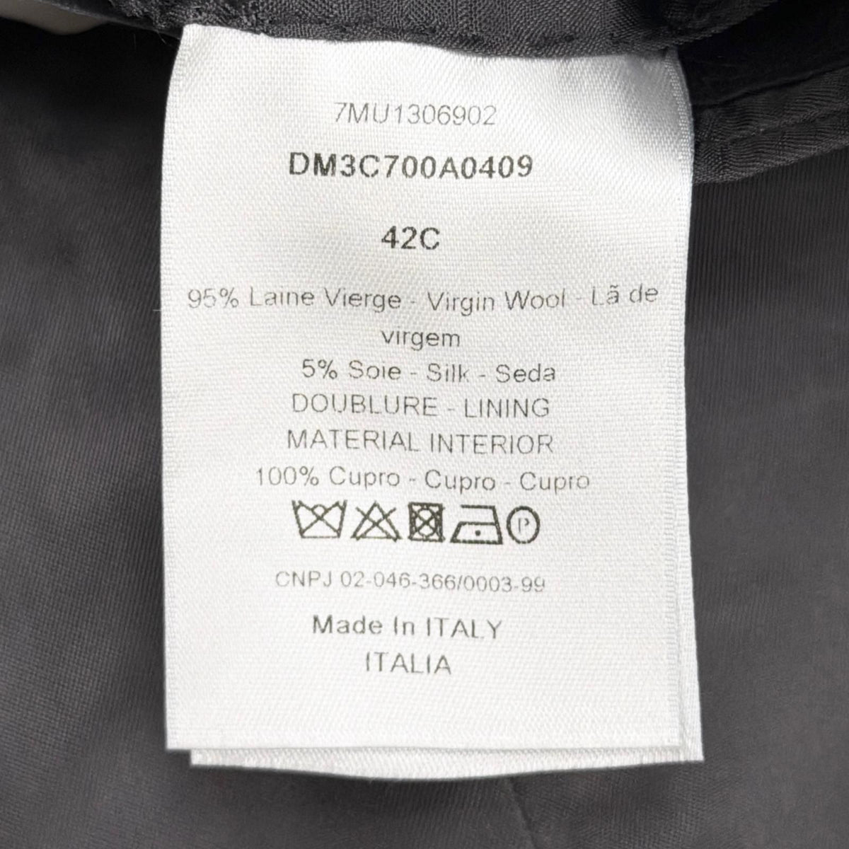 Dior Wool Silk Single Tailored Jacket Gray 42 — view 8