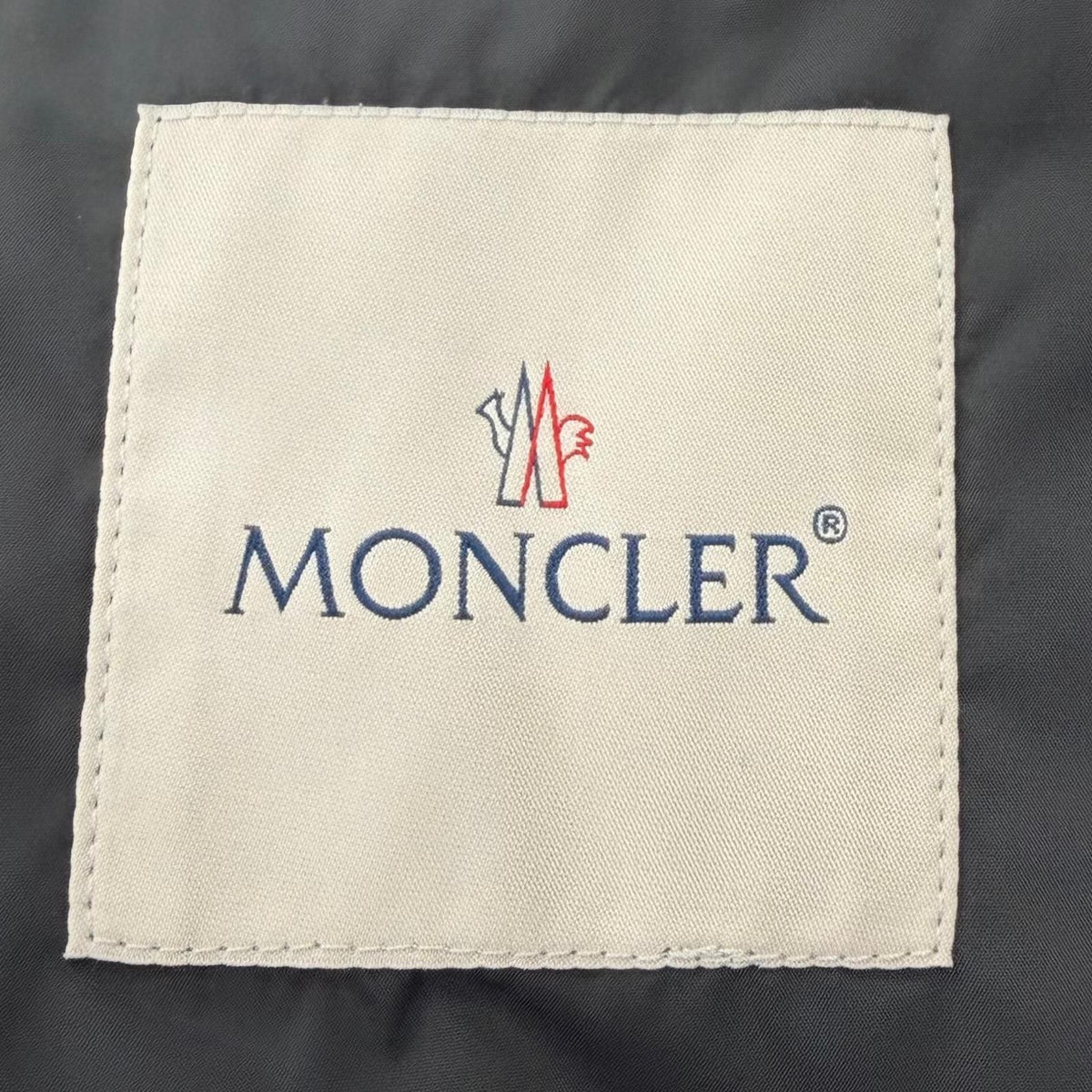 Moncler Gondry Plaid Leather Logo Patch Nylon Trim Hooded Zipup Down Jacket Gray — view 8