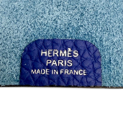 Hermes Ulysse Mini Note Cover Togo Bleu Brighton Clou de Selle Snap Button — view 8