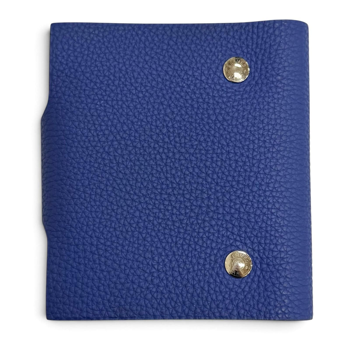 Hermes Ulysse Mini Note Cover Togo Bleu Brighton Clou de Selle Snap Button — view 3