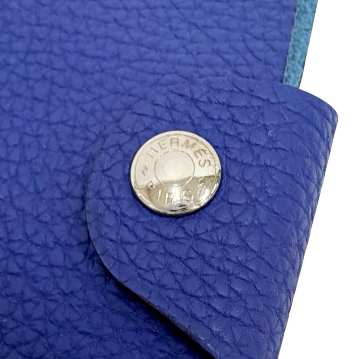 Hermes Ulysse Mini Note Cover Togo Bleu Brighton Clou de Selle Snap Button — view 7