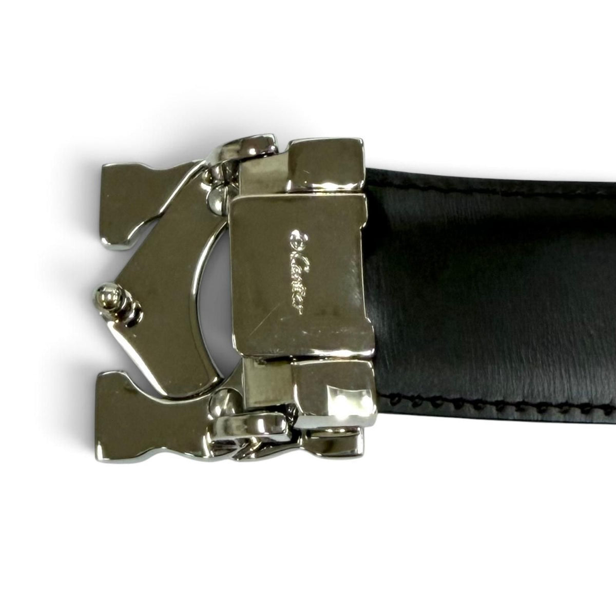 Cartier Reversible 2C Buckle Leather Belt Black Brown Silver — view 7