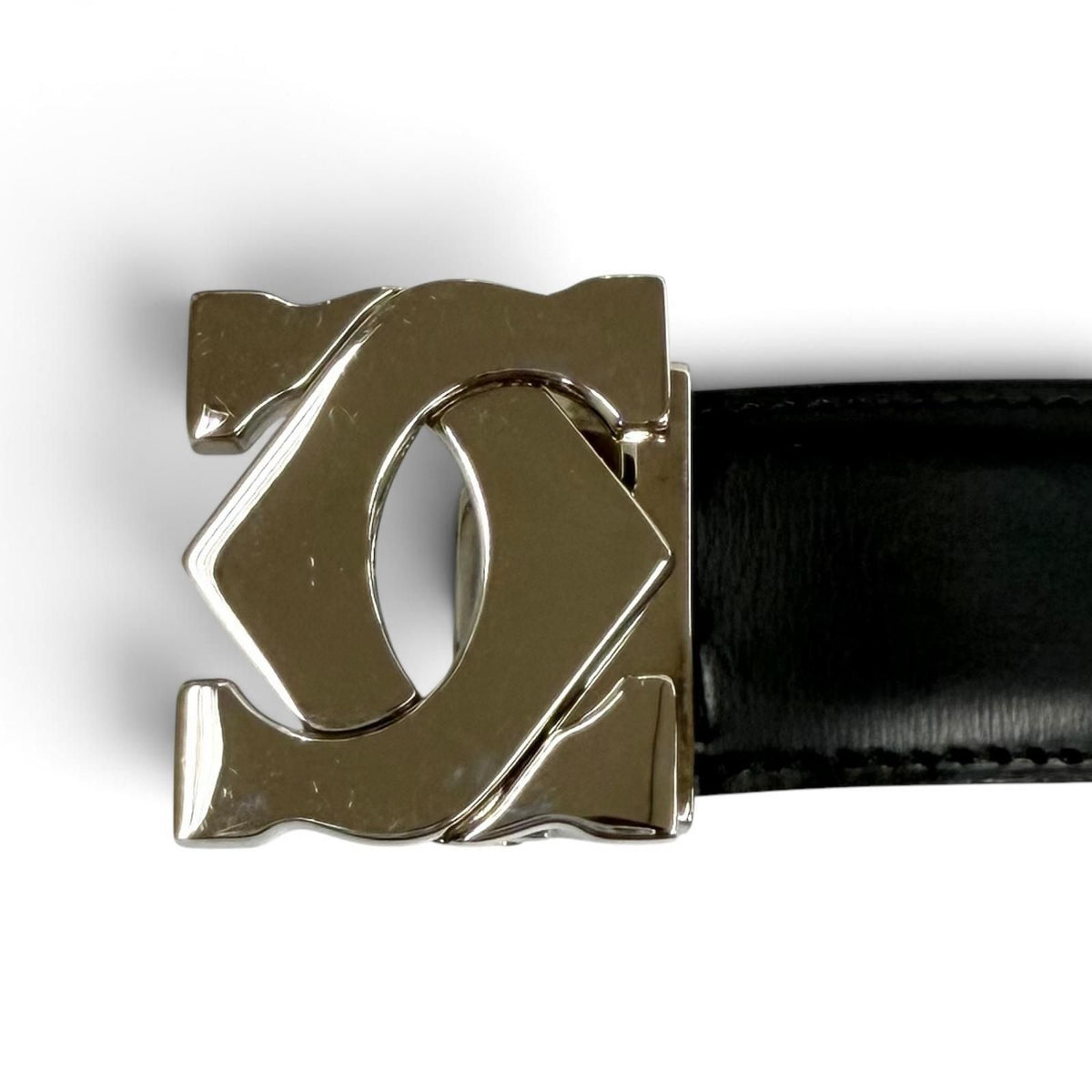 Cartier Reversible 2C Buckle Leather Belt Black Brown Silver — view 6