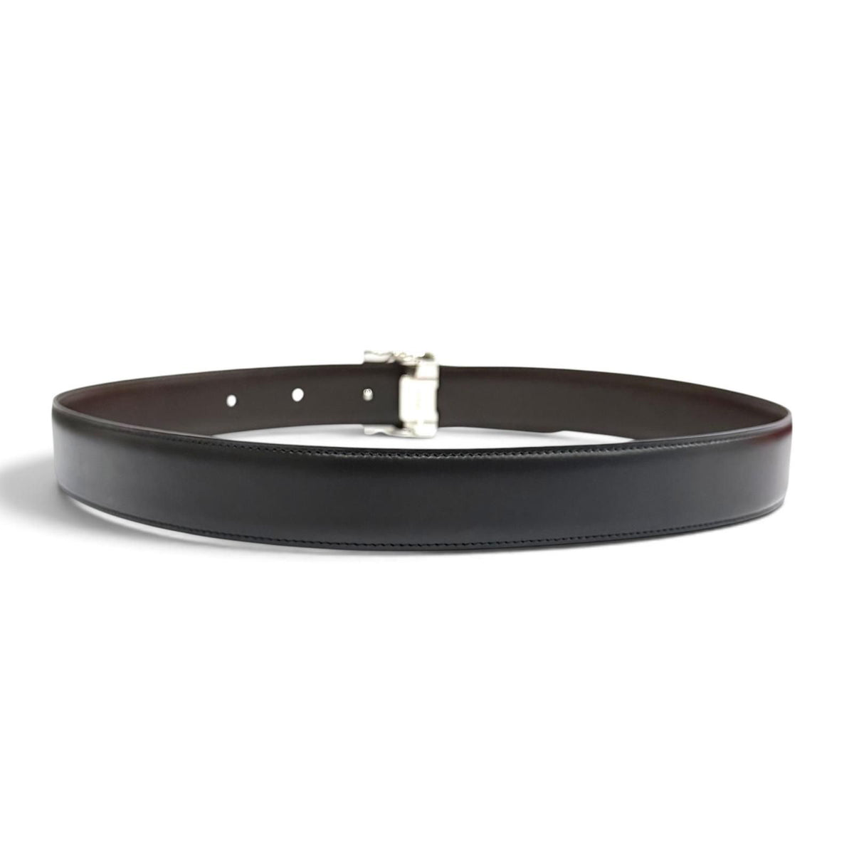 Cartier Reversible 2C Buckle Leather Belt Black Brown Silver — view 5