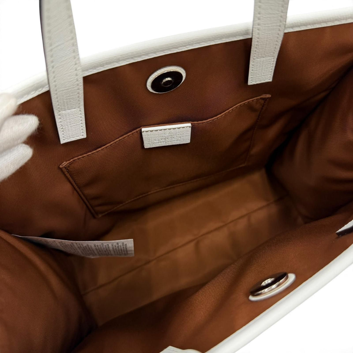 Gucci GG Supreme Children's Rubber Apple Tote Bag Beige White Red — view 6
