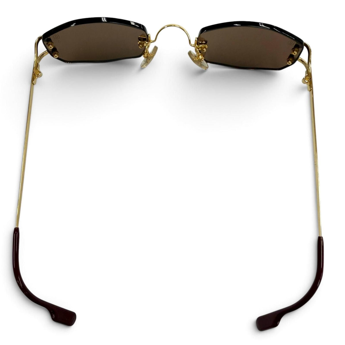 Cartier 2C Decor Rimless Two Point Eyewear Sunglasses Gold Bordeaux 22 135 Demo — view 5