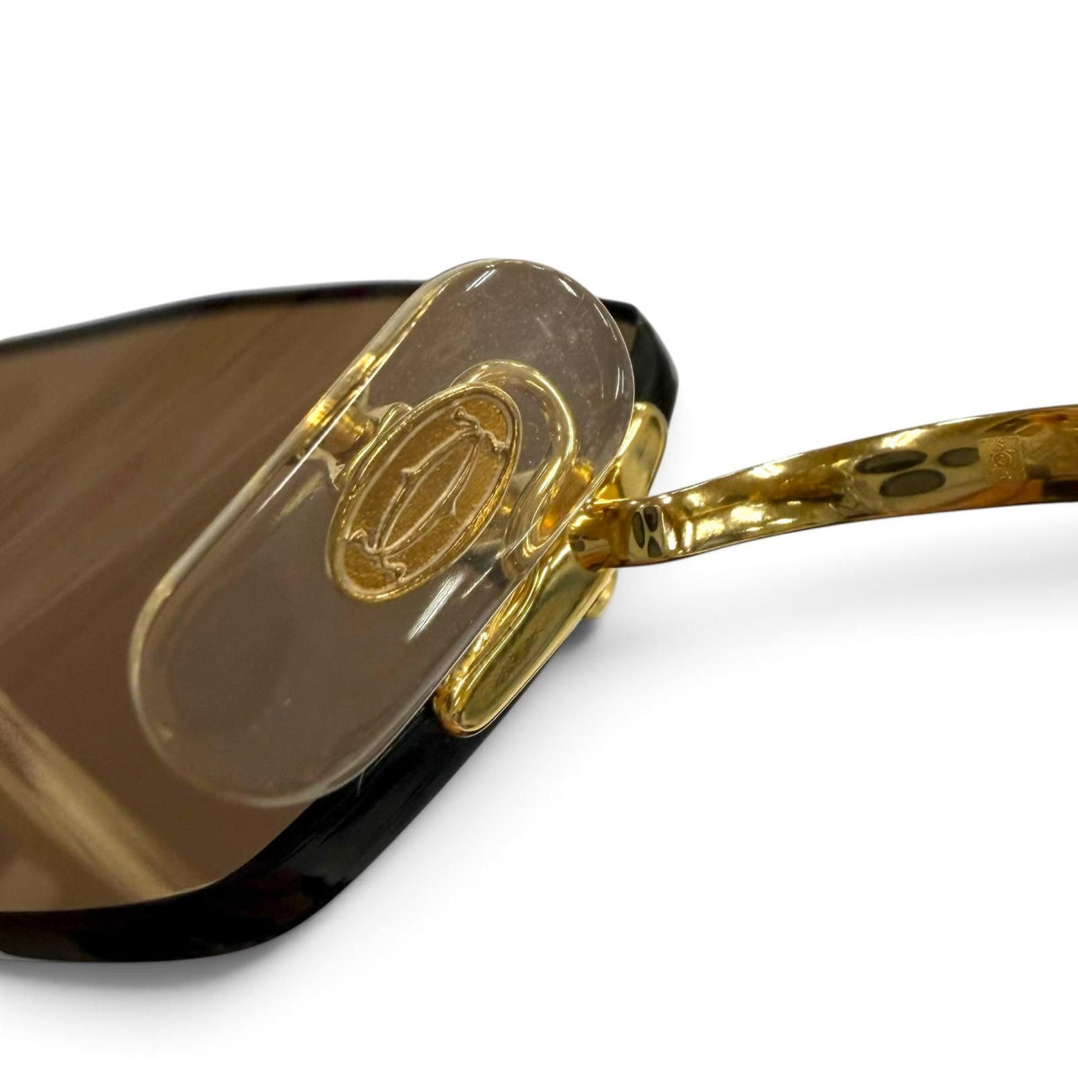 Cartier 2C Decor Rimless Two Point Eyewear Sunglasses Gold Bordeaux 22 135 Demo — view 8
