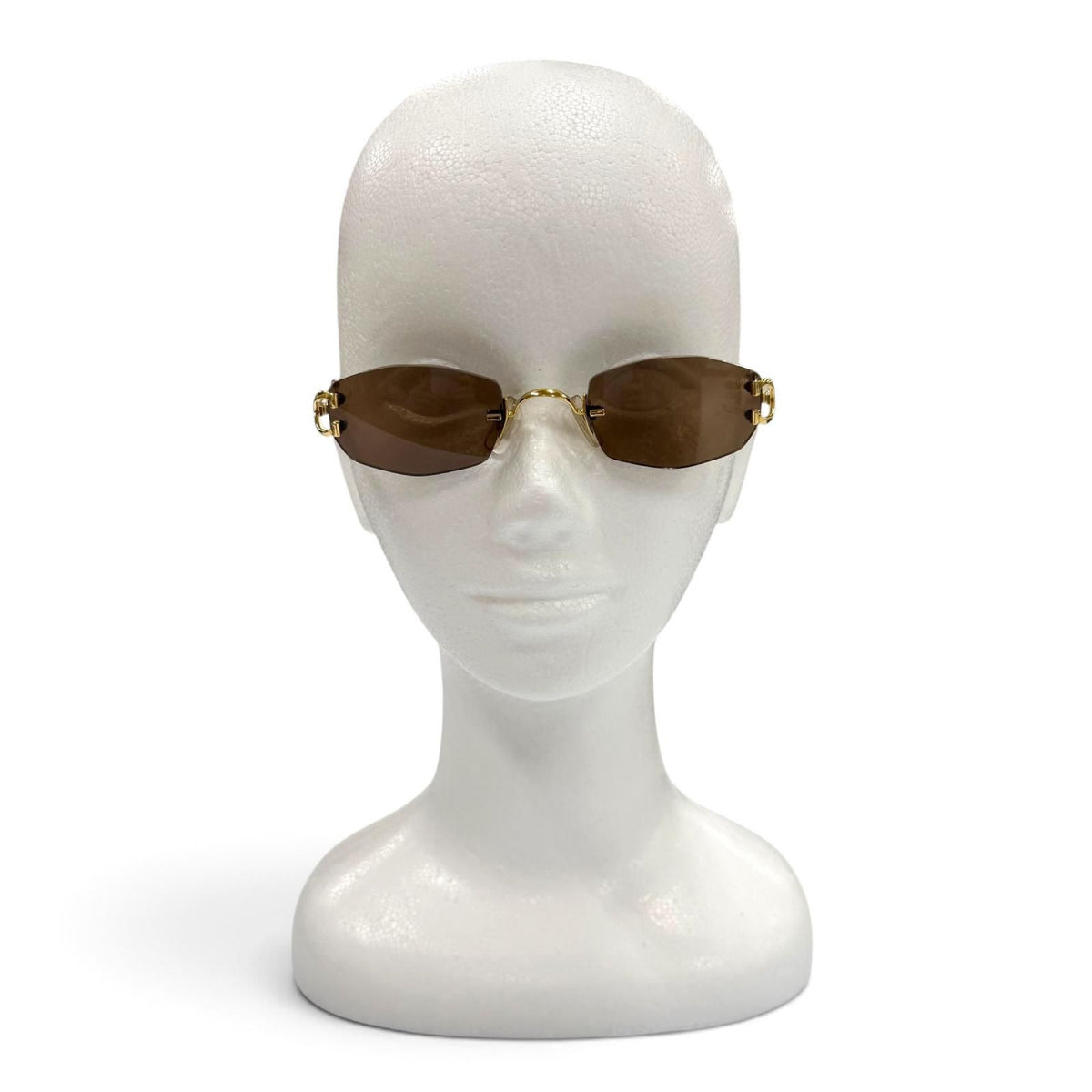 Cartier 2C Decor Rimless Two Point Eyewear Sunglasses Gold Bordeaux 22 135 Demo — view 2