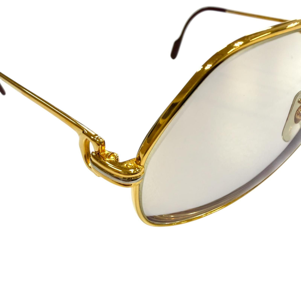 Cartier Vintage Two Bridge Teardrop Logo Eyewear Sunglasses Gold Prescription — view 7