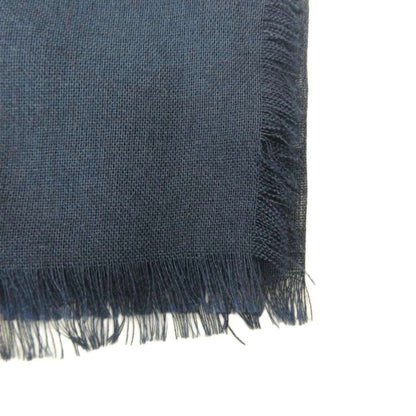 Celine Scarf Large All Over Print Fringe Wool Silk Blend Navy — view 5