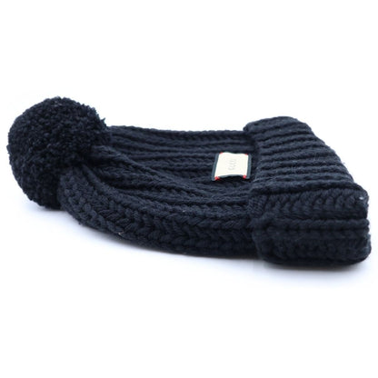 Gucci Front Logo Patch Wool Knit Hat Beanie Black — view 4