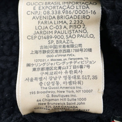 Gucci Front Logo Patch Wool Knit Hat Beanie Black — view 8