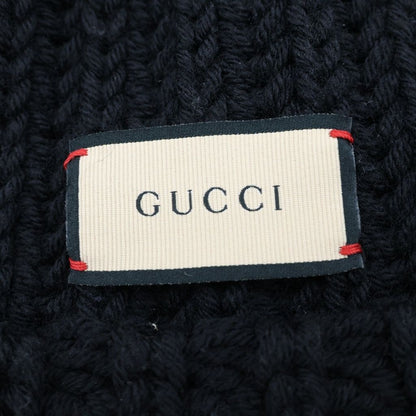 Gucci Front Logo Patch Wool Knit Hat Beanie Black — view 5