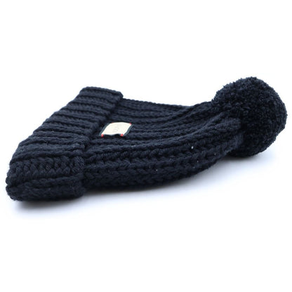 Gucci Front Logo Patch Wool Knit Hat Beanie Black — view 3
