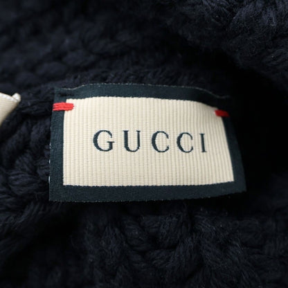 Gucci Front Logo Patch Wool Knit Hat Beanie Black — view 7