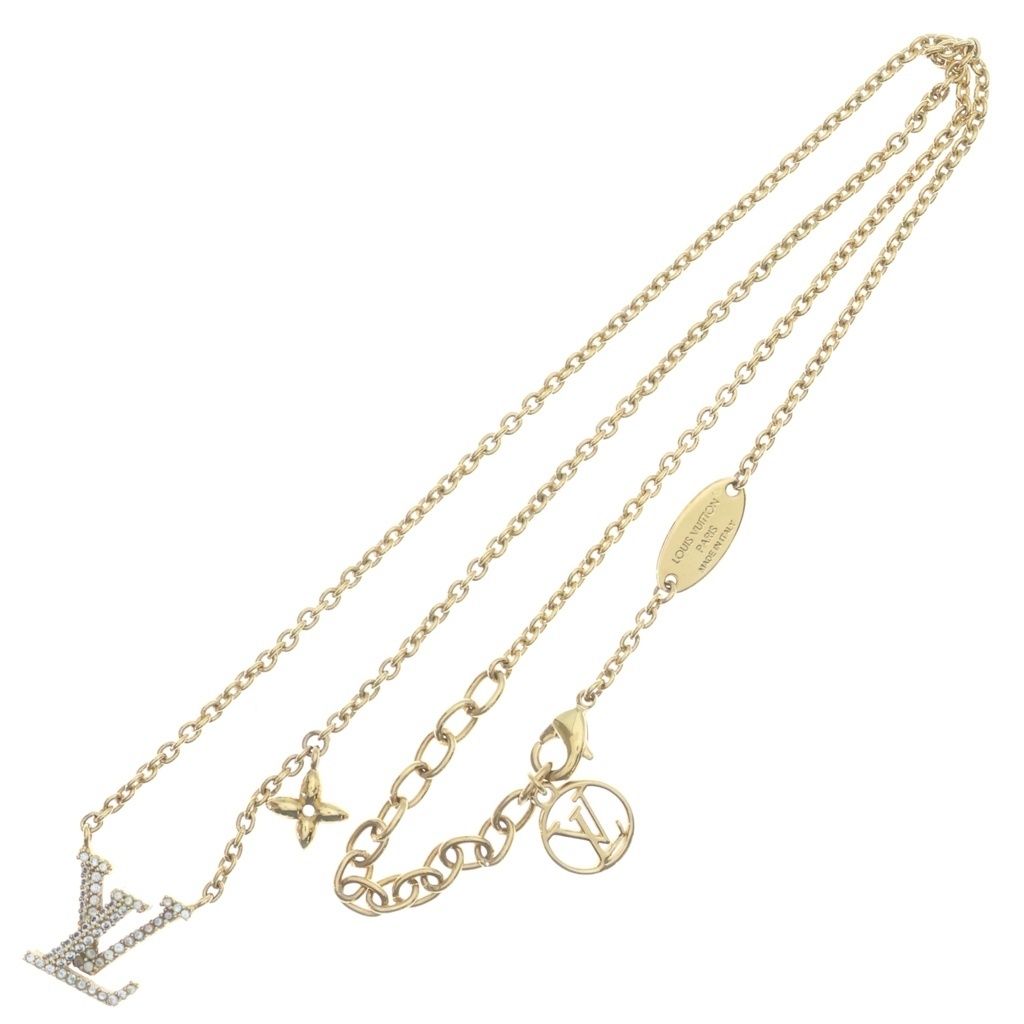 Louis Vuitton LV Iconic Necklace Rhinestone Plated Gold — view 2