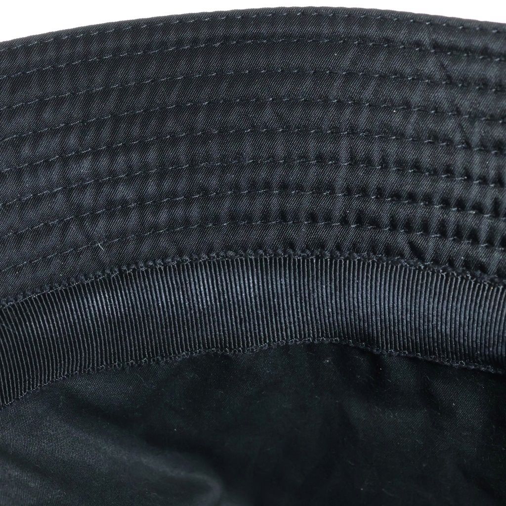 Prada Re-Nylon Triangle Logo Bucket Hat Black — view 6