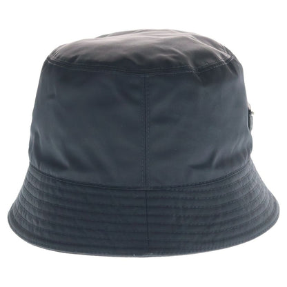 Prada Re-Nylon Triangle Logo Bucket Hat Black — view 3