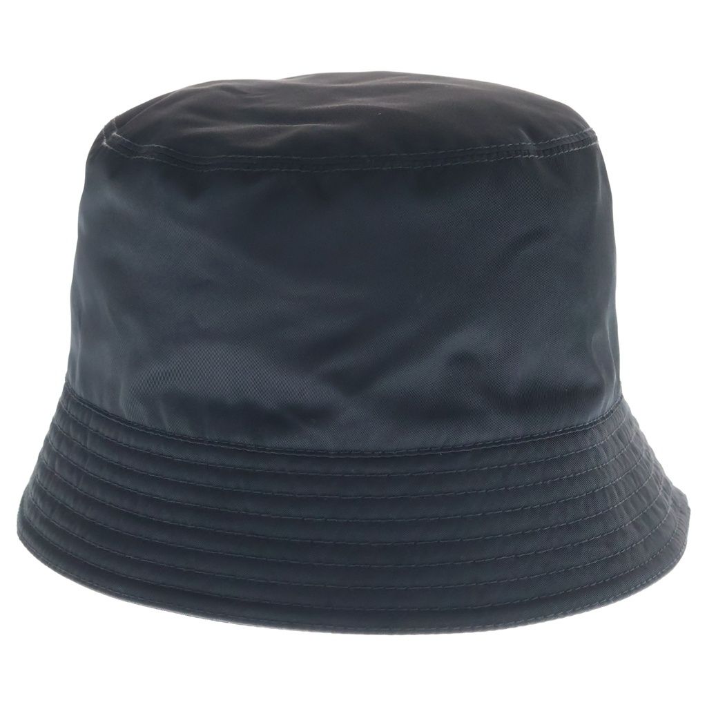 Prada Re-Nylon Triangle Logo Bucket Hat Black — view 2