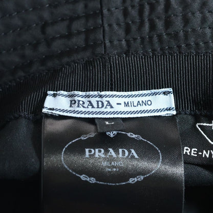 Prada Re-Nylon Triangle Logo Bucket Hat Black — view 7