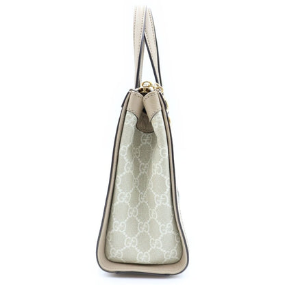Gucci Ophidia GG Supreme Small 2-Way Shoulder Bag Beige White Leather Gold — view 3