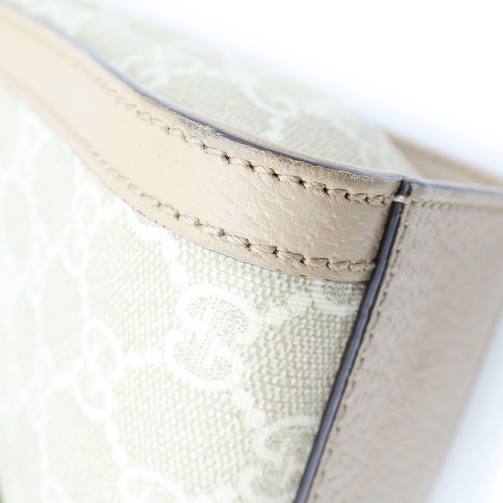 Gucci Ophidia GG Supreme Small 2-Way Shoulder Bag Beige White Leather Gold — view 5