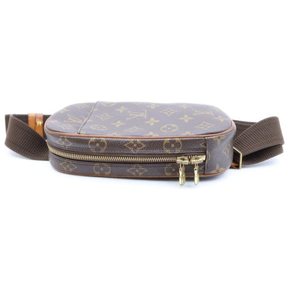 Louis Vuitton Monogram Pochette Gange Mini Shoulder Bag Brown Leather Gold — view 3