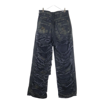 Balenciaga Super Destroyed Baggy Superdistressed Denim Pants Black — view 2