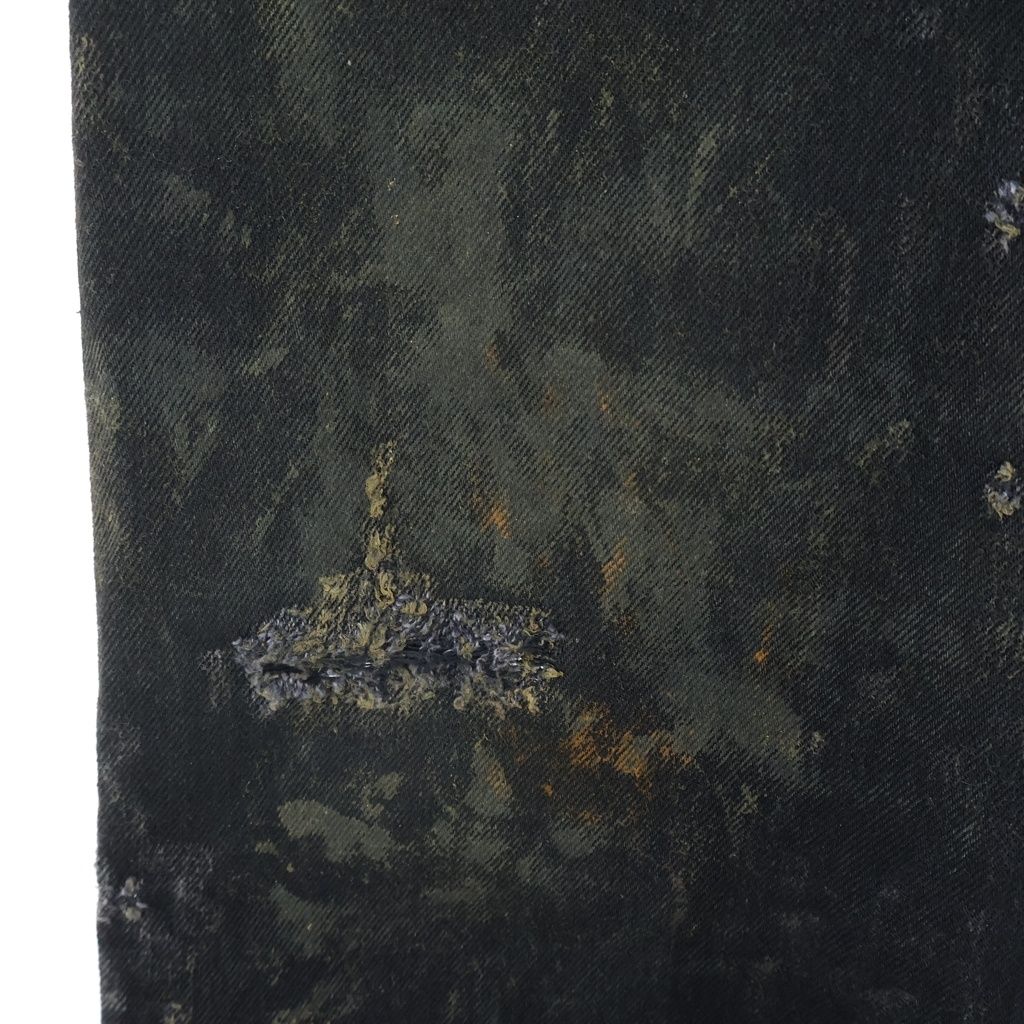 Balenciaga Super Destroyed Baggy Superdistressed Denim Pants Black — view 4
